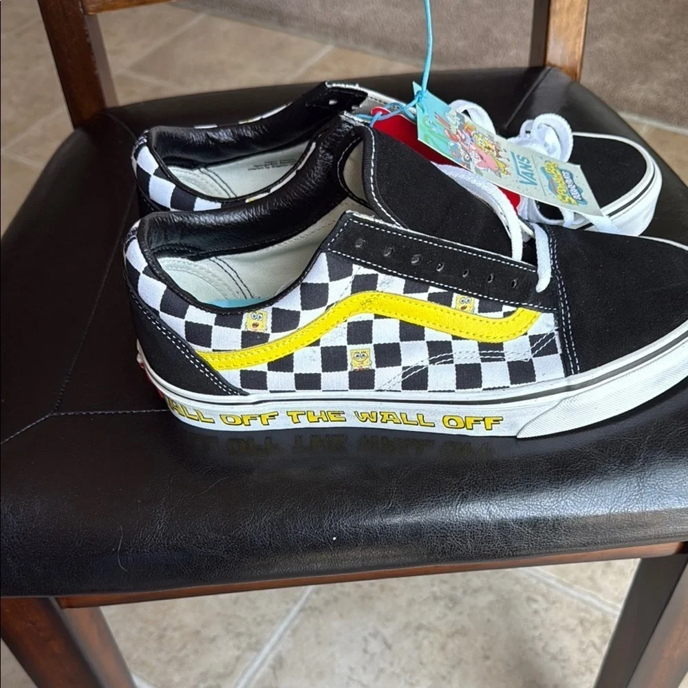 New Vans  Men’s Black and Yellow Checkered Shoes